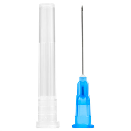 23G x 25mm hypodermic needles with protective cap, ideal for precise subcutaneous delivery, sterile and single-use.