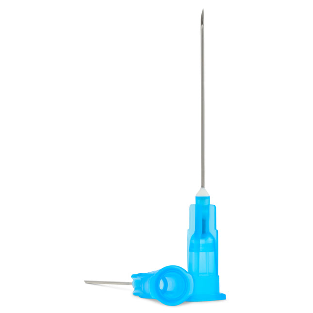 23G x 30mm hypodermic needles CE-marked sterile box, featuring sharp lancet point and silicone-coated cannula for precise medical use.