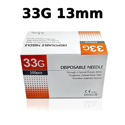 33G x 13mm Sterile Mesotherapy Needles - Single Use - Box of 100