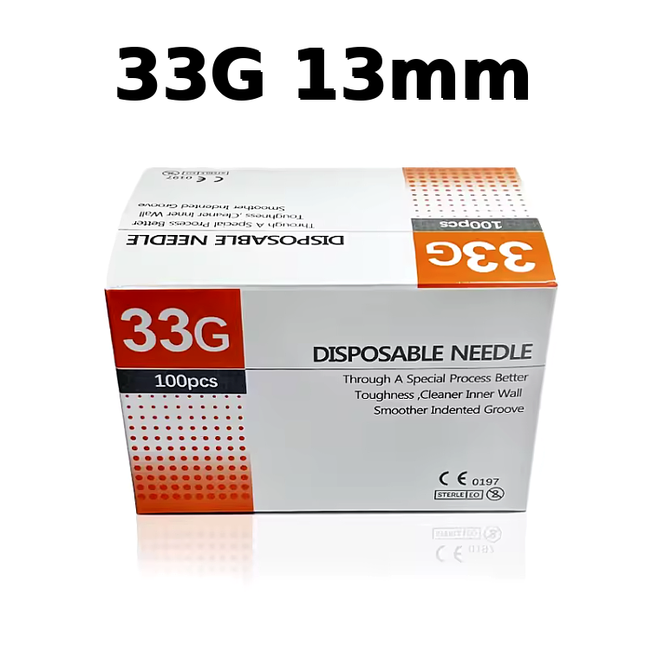 33G x 13mm Sterile Mesotherapy Needles - Single Use - Box of 100