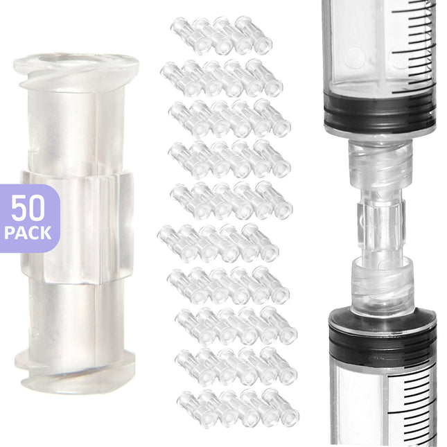 Female-to-female Luer Lock syringe adaptor, polypropylene medical connector