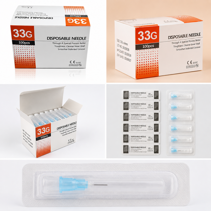 33G x 6mm sterile mesotherapy needle box, CE-marked, EO sterile, single use, standard Luer lock