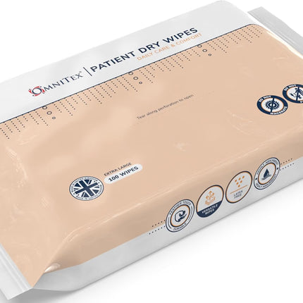 Omnitex Patient Dry Wipes - Pack of 100