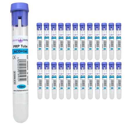 PRP Tubes with ACD-Gel – 10ml Sterile Tubes for High-Yield Platelet-Rich Plasma Therapy, Packs of 5, 10, 25, 50