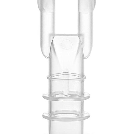 Nasal O2 probe Clear plastic component on a white background