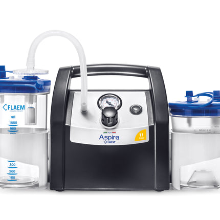 Medical device with two containers on a white background