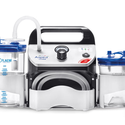 Medical device with two containers on a white background