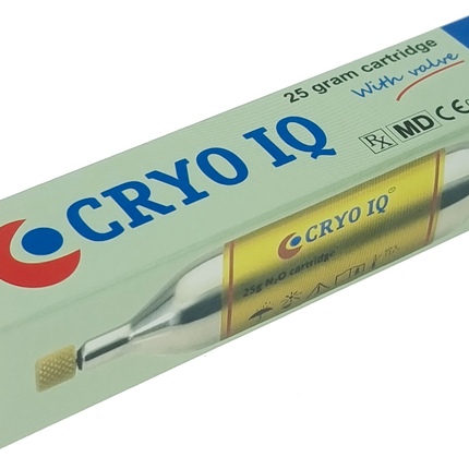 Cryo IQ packaging with a syringe illustration on a white background
