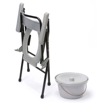 Lightweight Folding Commode - 5 Litre pan folded