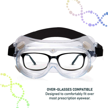 Safety goggles PPE Charles Medical fits over glasses