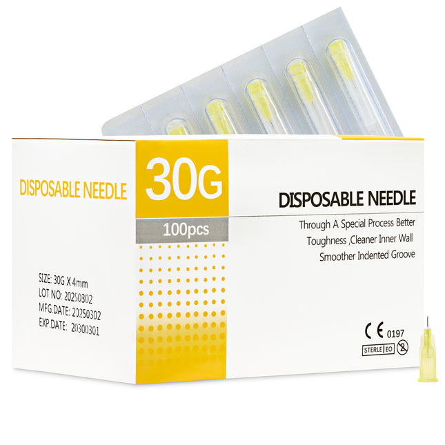 30G x 4mm Disposable Needles – CE Marked  Box of 100