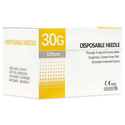 30G x 13mm Disposable Needles – CE Marked Box of 100