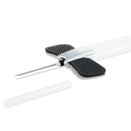 Winged blood collection set 22G with vacutainer holder on white