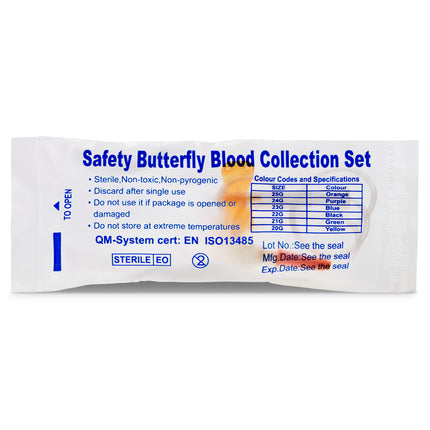 25G butterfly needle with vacutainer holder sterile CE marked pack of 50