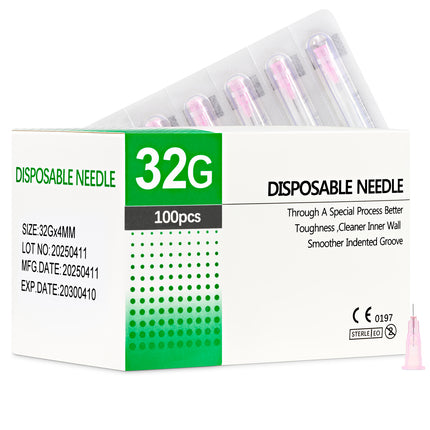 32G 4mm Mesotherapy Needles – CE-Marked  Packs of 25, 50, 100