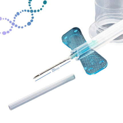 23G butterfly needle with activated safety shield, needle stick protection, CE marked for phlebotomy