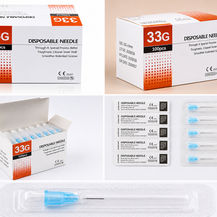 33G x 8mm Sterile Mesotherapy Needles - Single Use - Box of 100