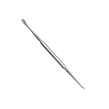 looped end of Gross ear curette, precision ear wax removal tool, stainless steel ENT instrument

