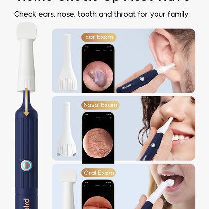 HD ear wax removal camera with smart tweezers, wireless otoscope,person using HD ear camera on ear, nose, or throat, wireless otoscope for real-time inspection e for iPhone and Android, ENT tool,