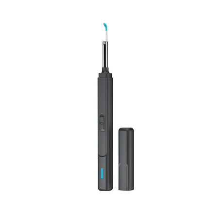 Smart otoscope showing live ear inspection on mobile device screen