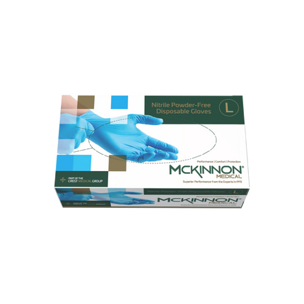 Blue Nitrile Examination Gloves - McKinnon Medical - Box of 100