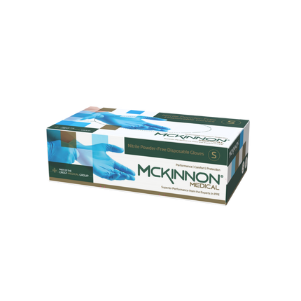 Blue Nitrile Examination Gloves - McKinnon Medical - Box of 100