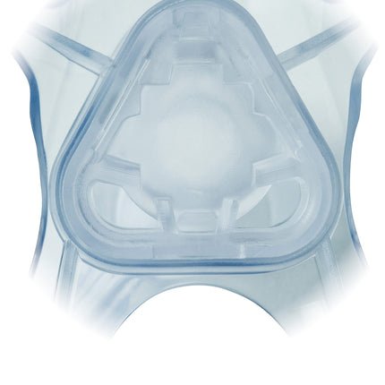 Close-up of Oxy2Mask adult oxygen mask with tubing for high flow and aerosol therapy.