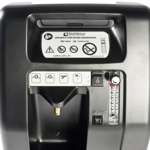 Close-up of DeVilbiss Compact 525, a 5 litre oxygen concentrator control panel, made in the USA for continuous home oxygen therapy.