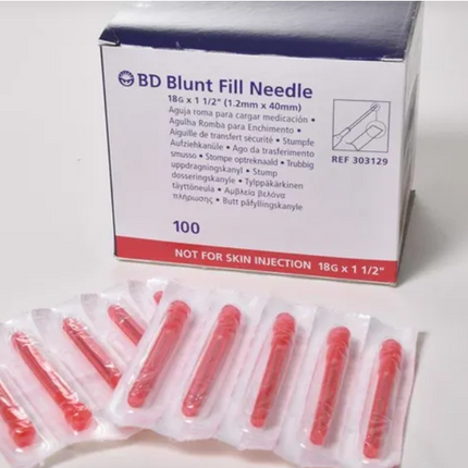 BD 18G x 1½" Blunt Fill Needles (Box of 100) – Sterile Single-Use