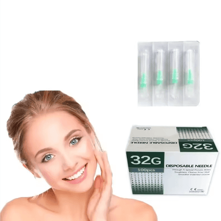 32G sterile needles 13mm single use for medical and aesthetic injections, featuring ultra-fine tip for minimal discomfort.