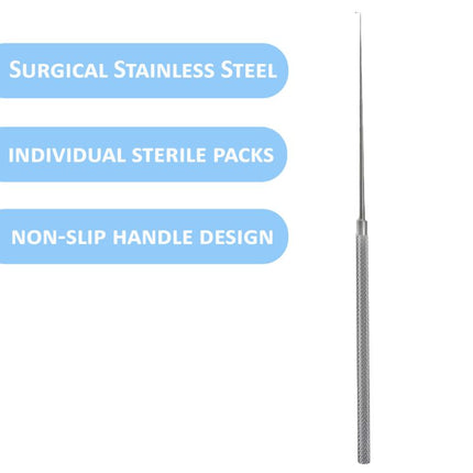 St Barts ear wax hook with ENT tool set, professional ear cleaning instruments for clinics, St Barts ear wax removal hook in clinical packaging, reusable stainless steel ear cleaning tool