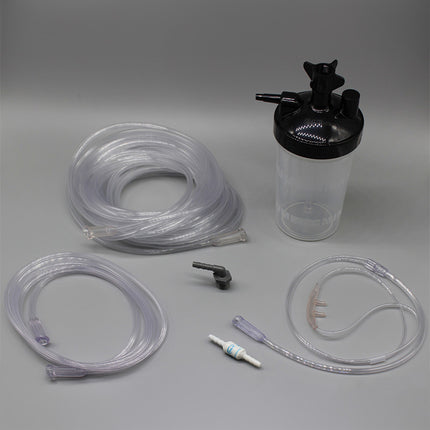 DeVilbiss Compact 525 oxygen concentrator starter set including Salter humidifier, 15m tubing, connectors and nasal cannula