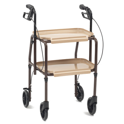 hand trolley with brakes elderly mobility zimmer with trays Charles Medical