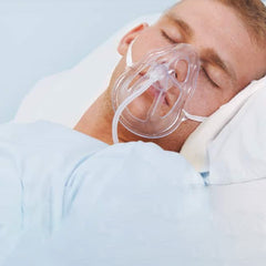 Oxy2Mask adult oxygen mask with tubing for high flow and aerosol therapy in acute care settings.