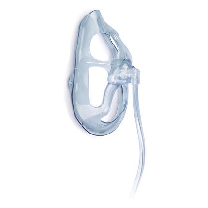 Oxy2Mask adult oxygen mask with tubing for high flow and aerosol therapy in acute care settings.