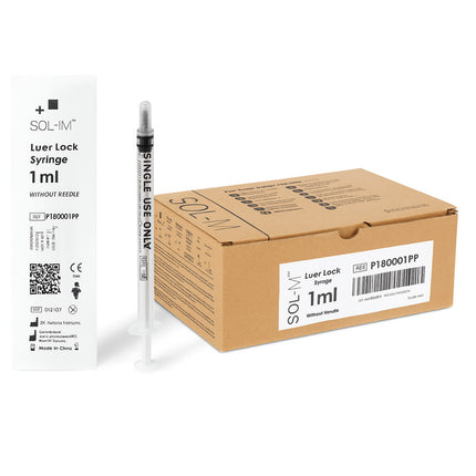 Sol-M 1ml Luer Lock Syringe | Low Dead Space | Sterile | Box of 100