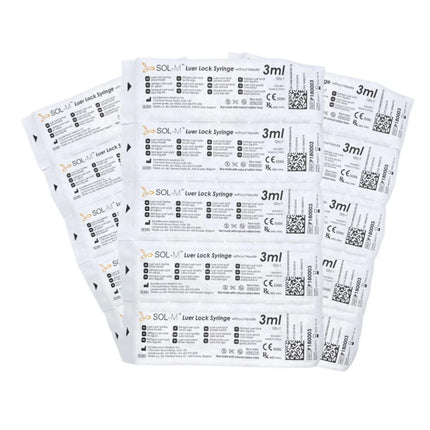SOL M 3ml Luer Lock Syringe - Sterile - Box of 100