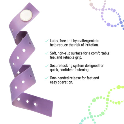 Latex Free Disposable Tourniquet Strap Purple Stud Fastener 37cm